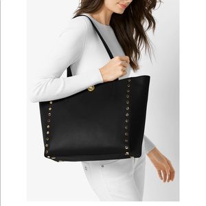 Michael Kors Rivington Leather Studded Large Tote